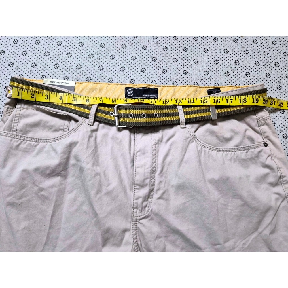 NWT Weatherproof Men Beige Casual Pant WithBelt RelaxelFit OutdoorTrousers 40x30 - Picture 5 of 9